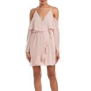 BCBGeneration Blush Pink Cold Shoulder Wrap Dress Women’s Medium